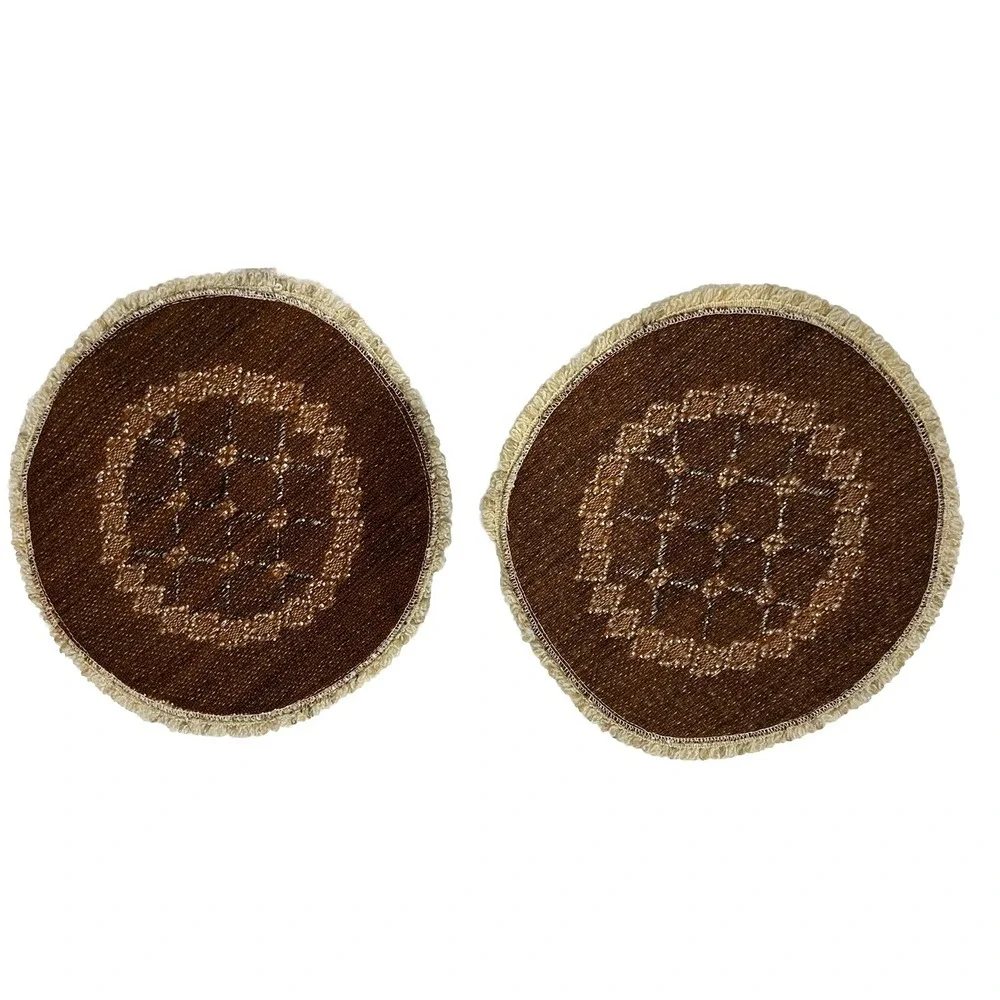 VTG Southwestern Woven‎ Placemats Large Round Doily Table Native American Design